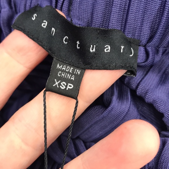 Sanctuary Stitchfix Blue Velvet Off-Shoulder Dress, NWT - Picture 6 of 7